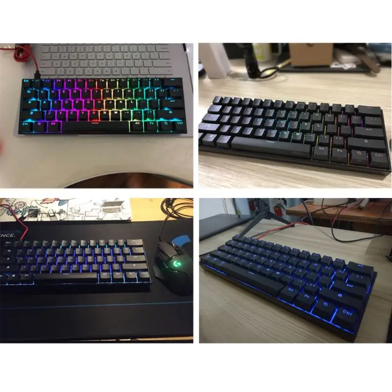 60% механическая клавиатура Bluetooth 4,0 type-C RGB 61 клавиша Механическая игровая клавиатура Вишневый переключатель для компьютера