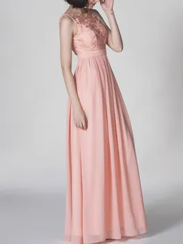 

2020 new different color pink lace-chiffon long v-neck one shoulder luckgirls Ruched Customizable fashion bridesmaid dress
