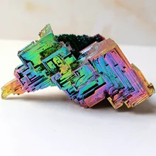 Радуга висмута руды кристалл металлический образец минерала красочный кластер домашний декор