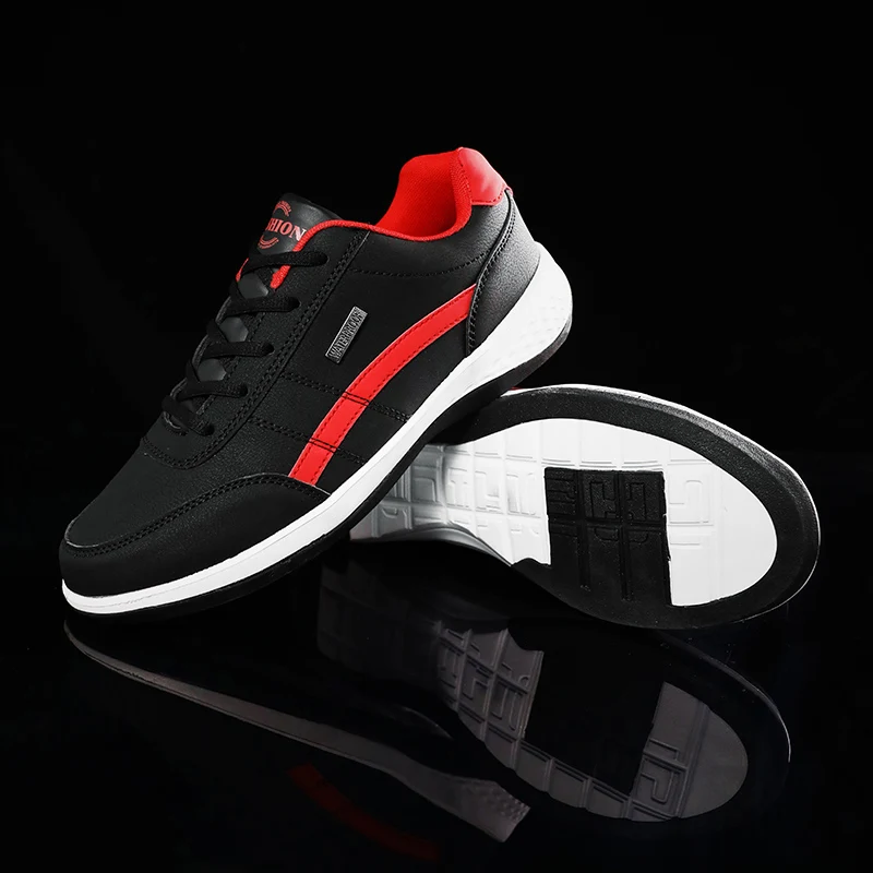 Men's Sports Casual Shoes Fashion PU Leather Shoes Outdoor Spring/Autumn Comfortable Flat Sneakers