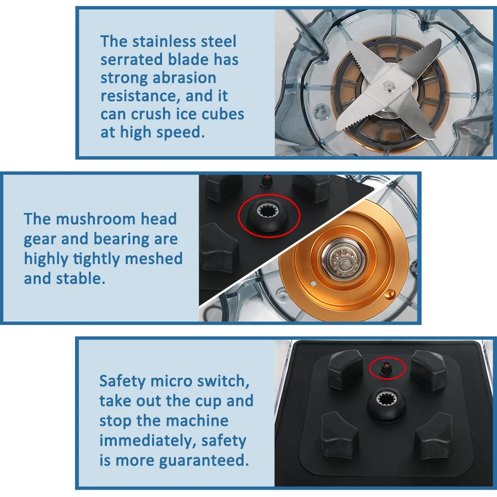 ITOP Professional Power Blender 5L Large Capacity 2200W Smoothie Blender Fruit Juicer 30000RPM With 304 Stainless Blade HT-8005