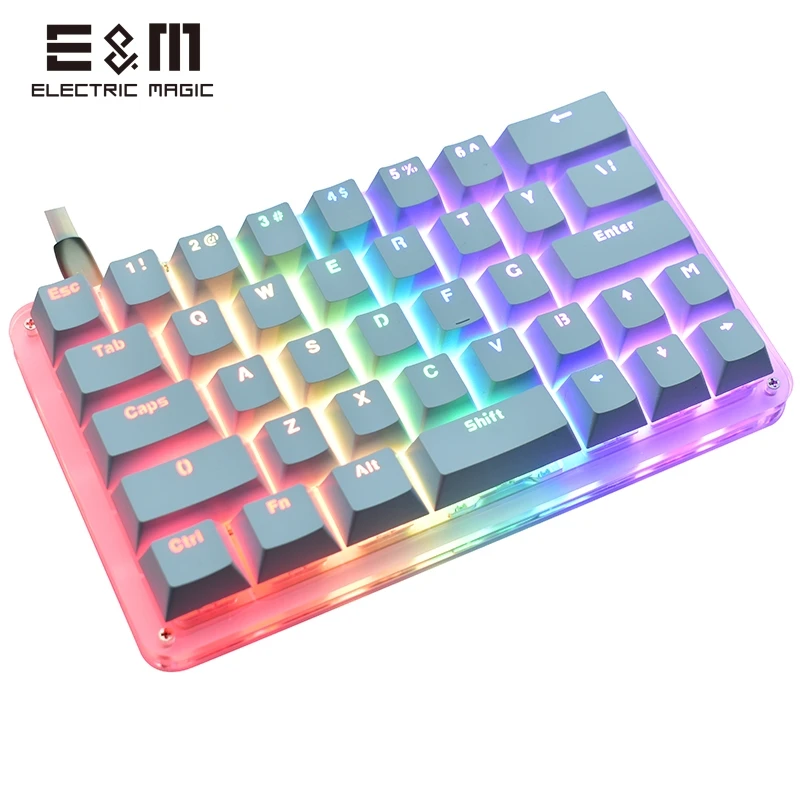 G38S RGB blue axis 38 клавиш макро программируемый светодиодный RGB подсветка механическая клавиатура электрический конкурс игры ПК ноутбук MAC WIN7 8 10 Outemu переключатель - Цвет: G38S RGB blue axis