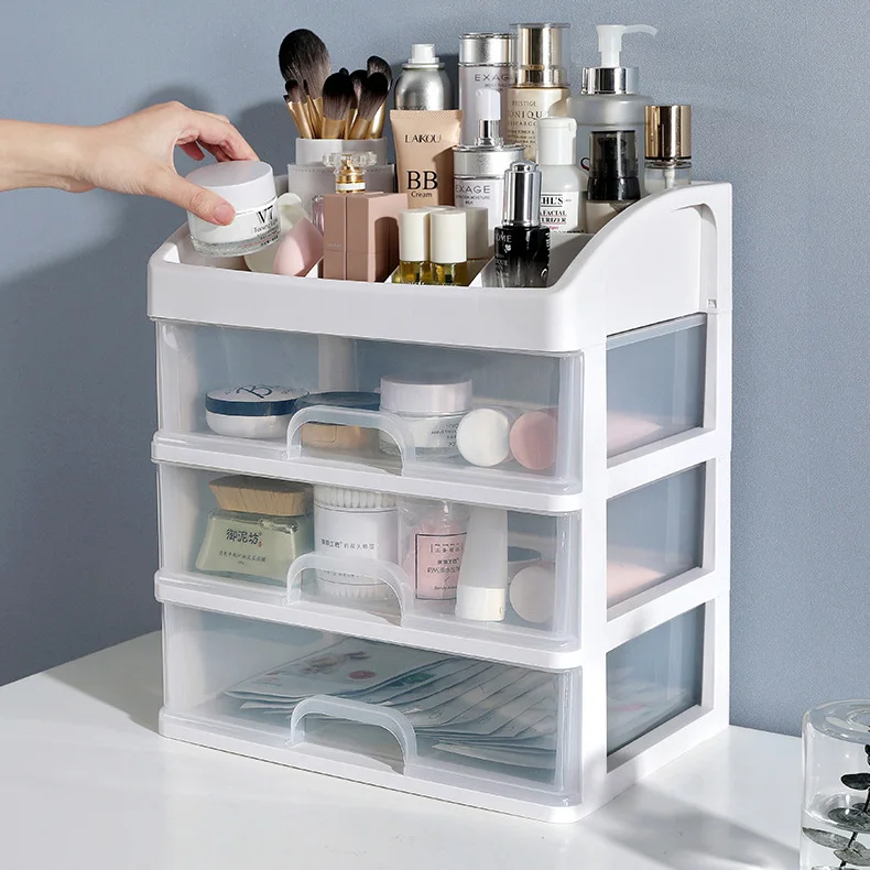 

New Makeup Organizer Creative Storage Box Home Decor Make Up Organizer Box Cosmetic Storage Large Drawer Organizador Container
