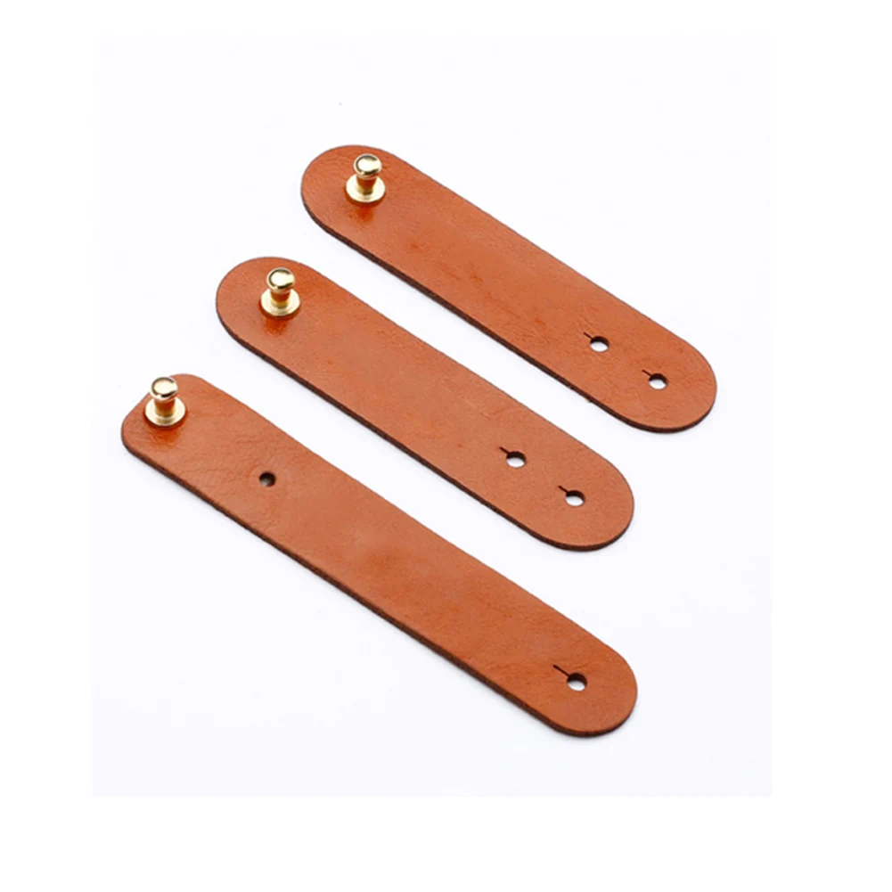 Brown 3 шт., кожаный usb-кабель для сматывания, портативная гарнитура, проводное управление, органайзер, мягкая застежка, стяжки, линии передачи данных, держатель шнура для наушников - Цвет: Brown