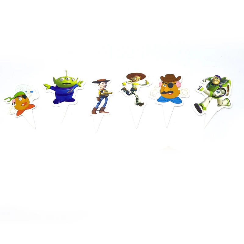 Ninjago тематический Топпер для торта украшения для маленьких мальчиков сувениры для вечеринки в честь Дня рождения игрушки История кексов топперы с палочками 12 шт./лот - Цвет: Флуоресцентный желтый