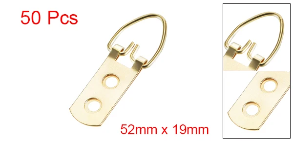Golden 52x20 50pcs Uxcell 50/100 шт кольцо в виде буквы D рисунок Вешалки 42x16-90x22mm цвет серебро/золото/бронза/Черный Ассортимент Набор для фото висит решения - Цвет: Golden 52x20 50pcs