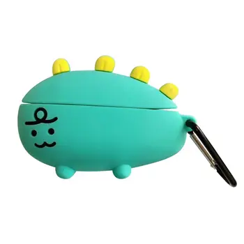 

Cute Dinosaur Pattern Protective Case Anti-slip Silicone Cover with Carabiner for Airpods Pro Earphone Box Accessories