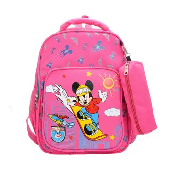 

Disney elementary school schoolbag girls children pencil box boys lightening cartoon bag ridge protection waterproof backpack
