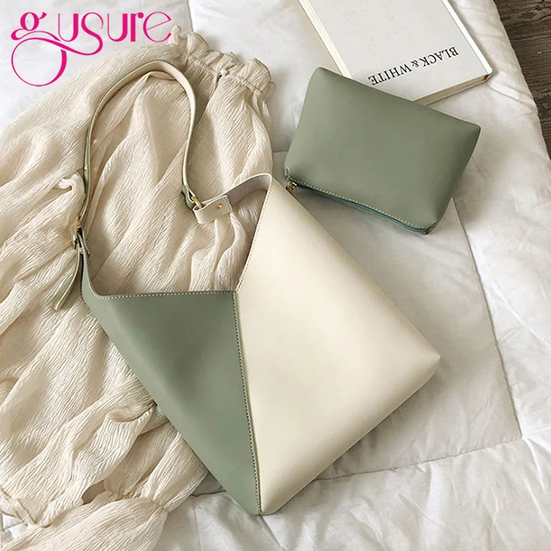 black contrast bucket cross body bag