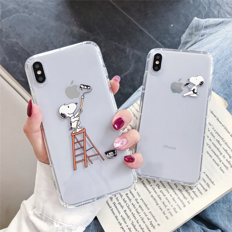 

Cute puppy cartoon phone case for iPhone XS max XR X XS phone case for iphone 7 8 6 6s plus Tata Apeach TPU back cover