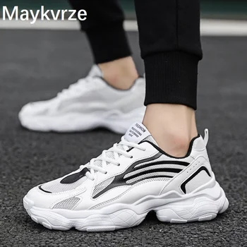 

Tide sneakers men's shoes wild increased breathable mesh lace-up flats men casual sports shoes