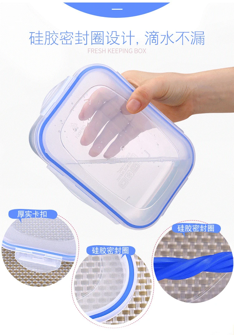 Пластиковый Ланч-бокс, переносная миска, контейнер для еды, Ланч-бокс, экологичный для кухонных принадлежностей, коробка для хранения продуктов Bento, Wy112101