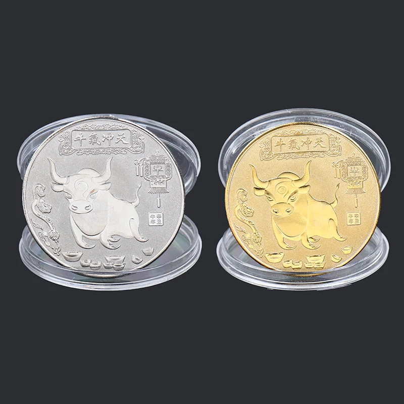 2021 New Year Chinese Zodiac Ox Commemorative Coins Collection Gift Decorative Good Fortune Antique Crafts | Дом и сад