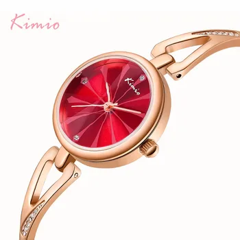 

KIMIO Brand Women Bracelet Watch Fashion Flower Dial Quartz Watches Clock Relogio Feminino Creative Design Ladies Wrist Watches
