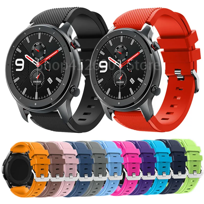22 мм ремешок на запястье для Huami Amazfit GTR 47 силиконовый наручных часов Huawei GT 2 46 2e