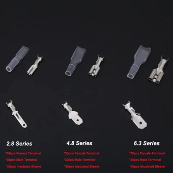

270pcs 2.8 / 4.8 / 6.3 Insulated Electrical Wire Crimp Connector Terminal Spade Electrical Connectors Assorted Set