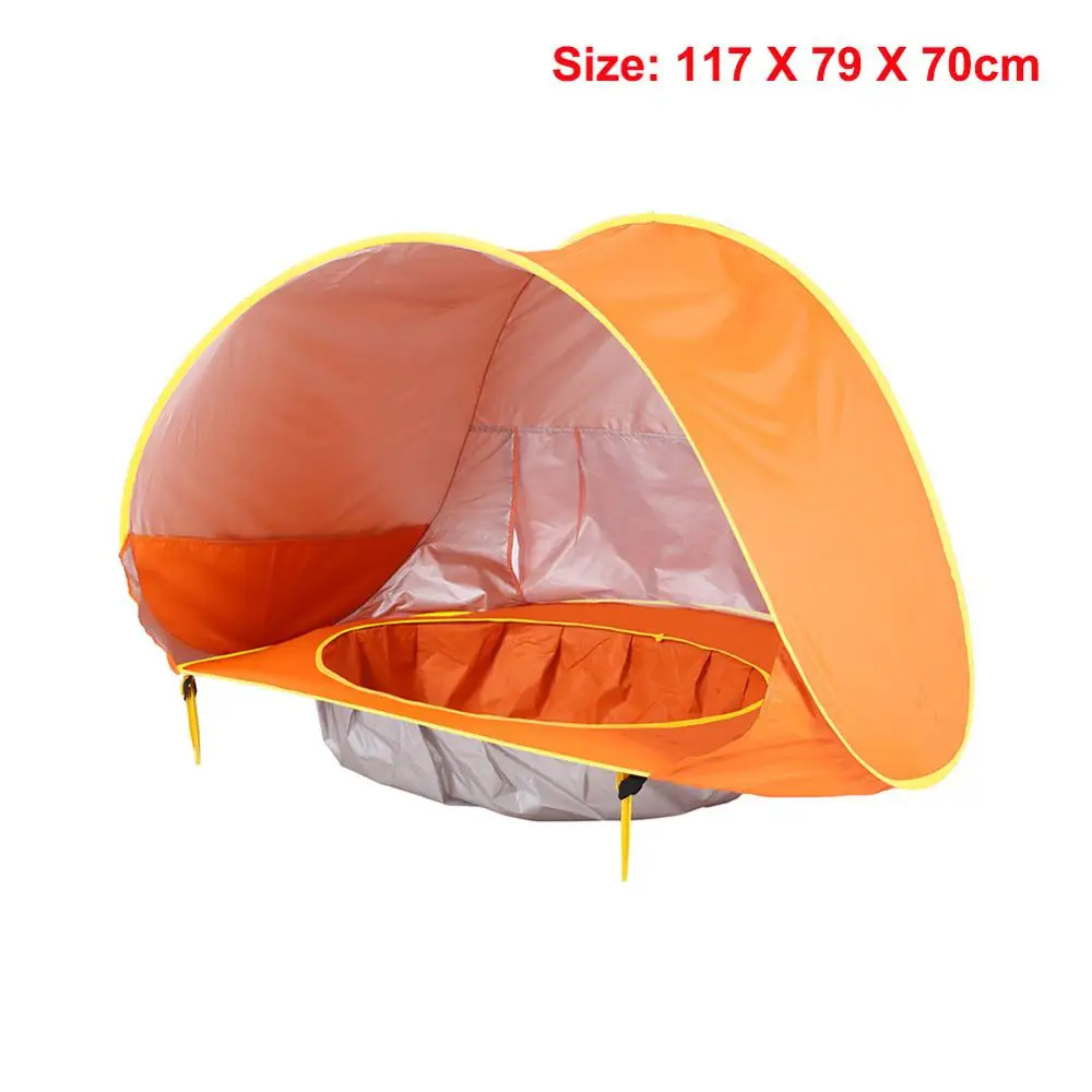 Детские игры для детей, Пляжная палатка, портативная складная палатка, открытый бассейн с игровой корзиной, детская складная палатка для малышей - Цвет: Оранжевый