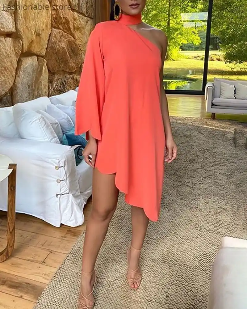 One shoulder irregular dress Clearance