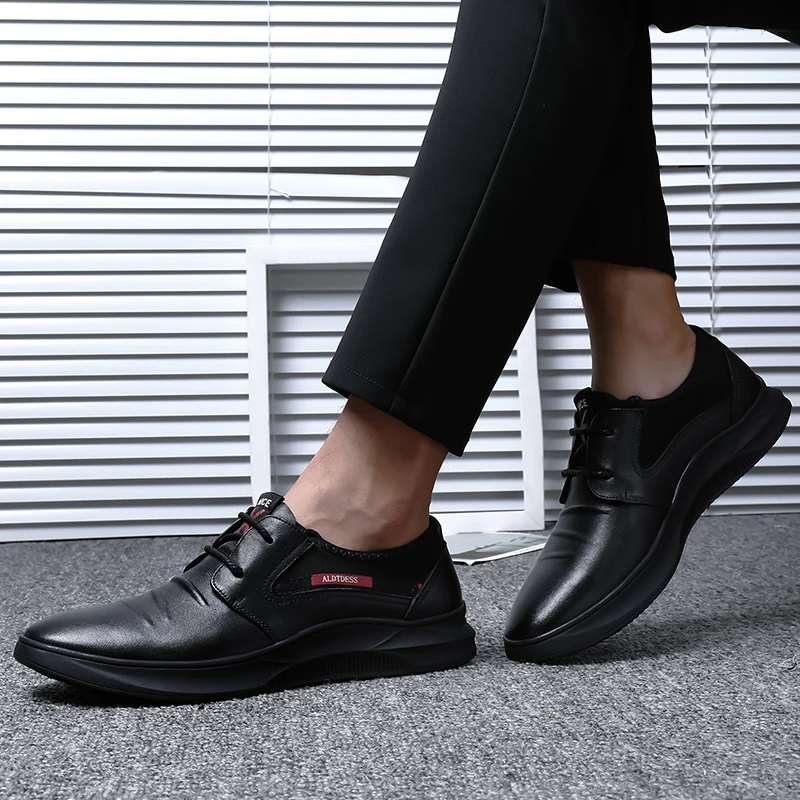 

Genuine Leather Mens Loafers Black Brown Bamboo Print Men Dress Shoes Wedding Party Slip On Men Formal Shoes Size 36-55