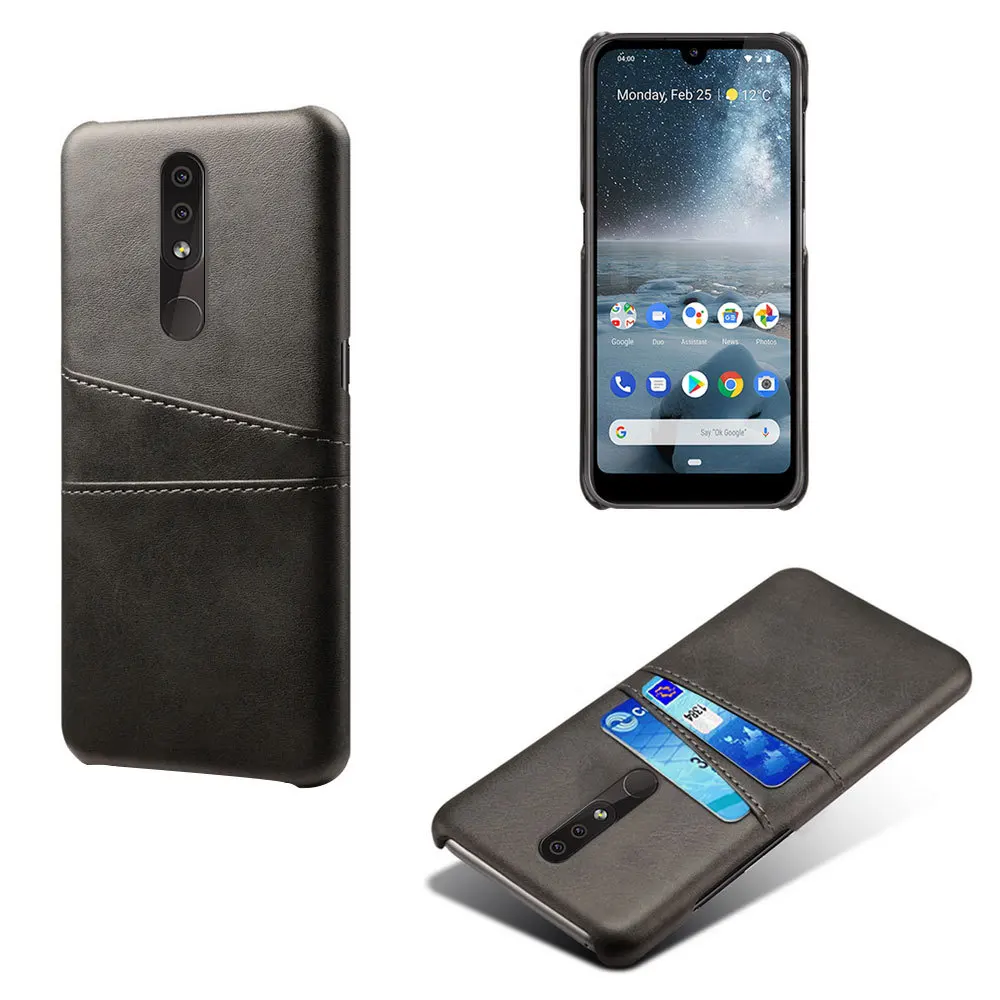 Чехол для телефона из искусственной кожи с подставкой для Nokia 6,1 Plus X6 7,1 плюс X7 8,1 7,1 3,1 плюс 9 Pureview 1 плюс 4,2X71 8,1 плюс 3,2 2,2 крышка чехол-портмоне с отделением для карт - Цвет: Черный