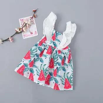 

Summer Baby Girls Sleeveless Watermelon Princess Casual Dresses Baby Summer Clothing New