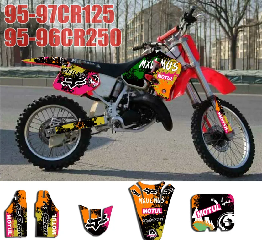 Заказанные акрилатовые команда Графика наклейки для Honda CR125 1995 1996 1997 CR250 1995 1996 CR 125 CR 250 95 96 97