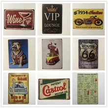 [Luckyaboy] Pugdog алкоголь VIP кастрол винтажная металлическая жестяная вывеска домашний бар паб гараж АЗС Декор таблички человек пещера Наклейка на стену