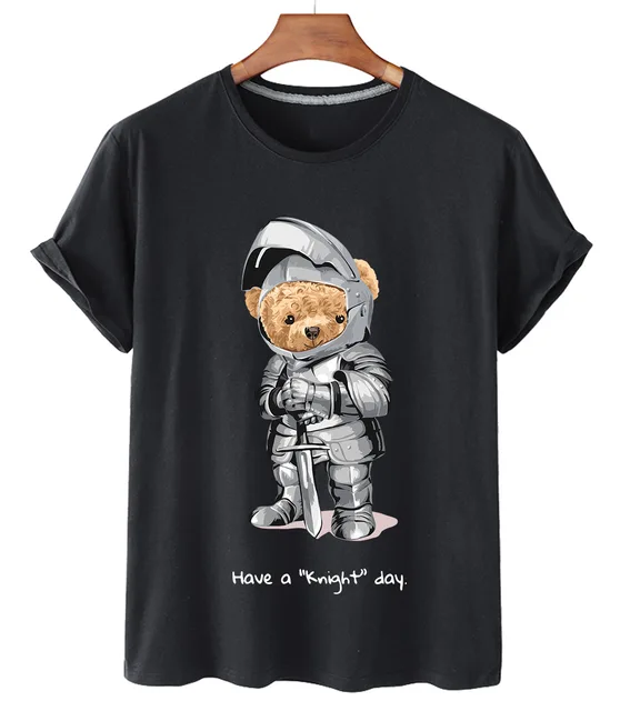 Stay Stylish with the 100% Cotton Fencing Bear Print Ladies Shirt