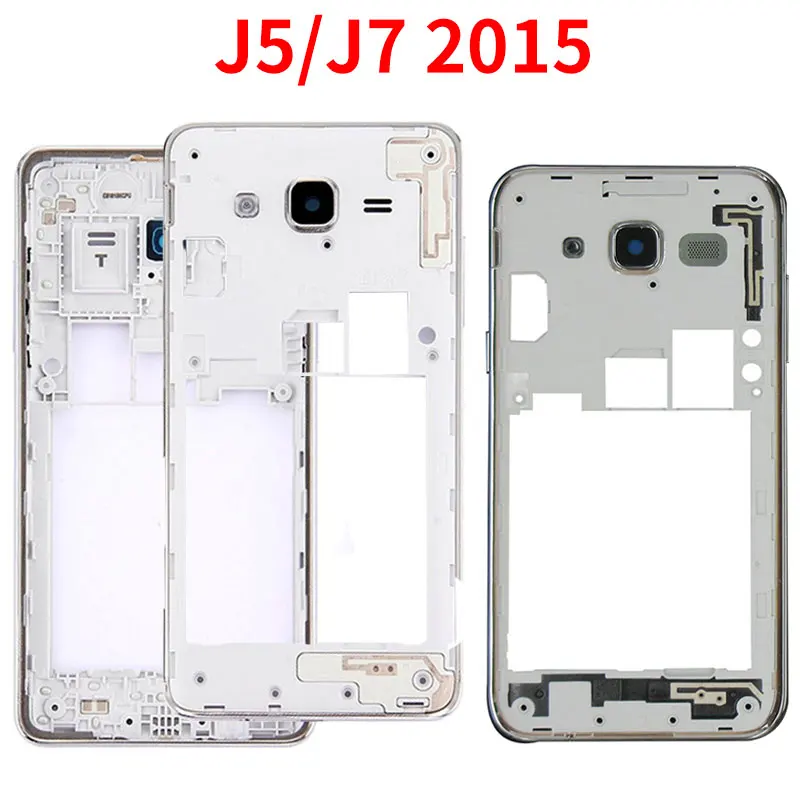 

10 Pcs/Lot For Samsung Galaxy J5 J7 2015 J500 J500F J700 J700F Middle Plate Frame Bezel Housing Cover with camera lens
