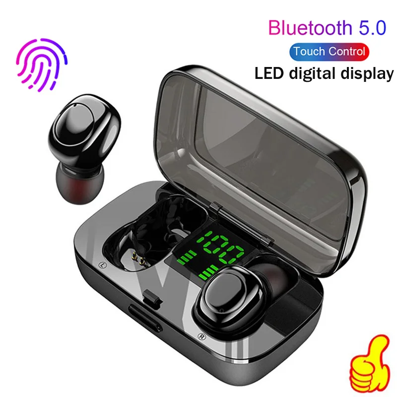 

Wireless Bluetooth V5.0 Earphones 6D Stereo Sport Earbuds Touch Control Handsfree Headset with LED Display For All Smart phone
