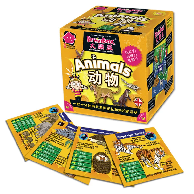 

The United Kingdom Brain Melon Series Toy-Animal Bilingual Animal Basic Knowledge ENLIGHTEN Cognitive Card Board Game Toy