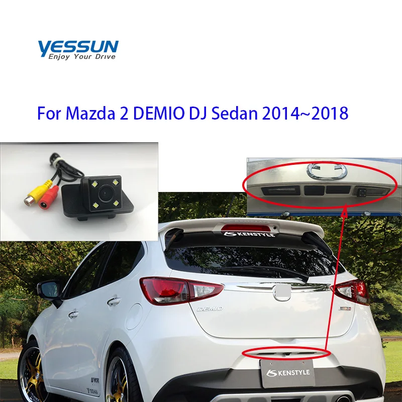 Номерной знак Yessun камера заднего вида для Mazda 2 DEMIO DJ Sedan 2014 ~ 2018 парковки mazda |