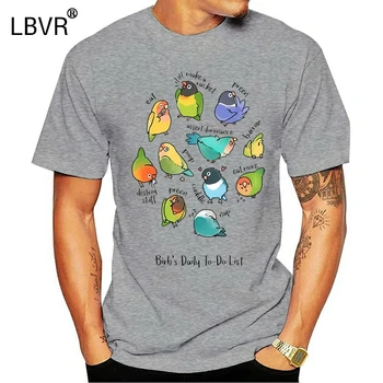 

Lovebird Birbs Daily To-Do List Unisex T-Shirt men funny print women tops tee Casual O-neck tshirts