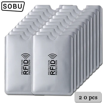 

Anti Rfid Wallet Blocking Reader Lock Bank Card Holder Id Bank Card Case Protection Metal Credit Card Holder Aluminium 6*9.3cm