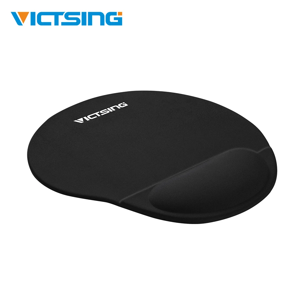 Wrist Rest Pad Suitable for Playing Games Victsing Gaming Mouse Pad with Silicone Wrist Support Ergonomic Design Office Working Non-Slip PU Base Smooth Covering Black and Red 