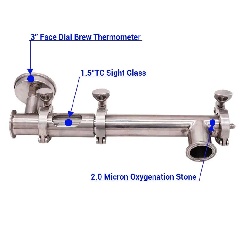 Pro Homebrew 1," TC(50,5 мм OD) кислородная сборка аэрации пива 2,0 микрон в линии оксигенации системы 3" термометр для варки
