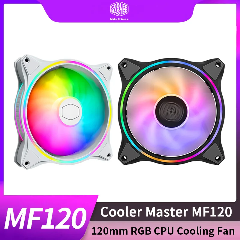 Cooler Master Mf120 Halo 12Cm Indirizzabile 5V/3Pin Argb Fan Computer Case Pwm Silenzioso Ventola Rgb Cpu Cooler Ventola Di Raffreddamento Ad Acqua