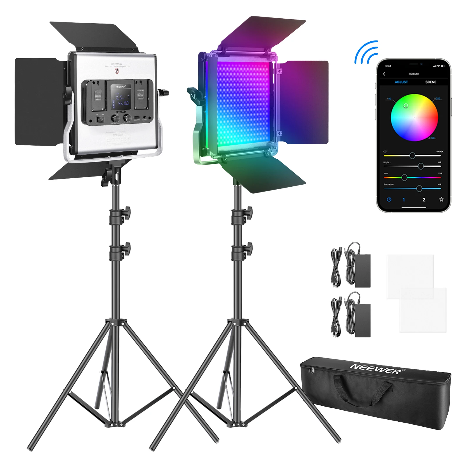 Neewer 2 Packs 660 LED Video Light APP Control Photography Video