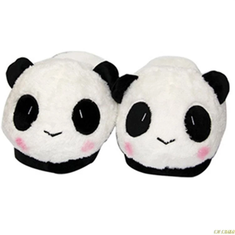 

Unisex Anime Cartoon Plush Slippers How to Train Your Panada Style Winter Warm Soft PP Cotton Black Home Fluffy Slippers Shoes