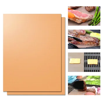 

40x33cm Non-stick BBQ Grill Mat Outdoor Baking Pad Heat Resistant Reusable Cooking Plate Easy Clean Barbecue Grilling Mats