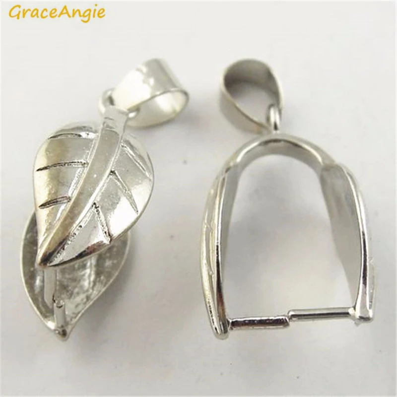 GraceAngie, 8 шт., медь, сделано, блестящее, серебряное, цвет, щепотка, форма листа, упрощает дизайн, ювелирные изделия ручной работы, аксессуары 28*12*9 мм
