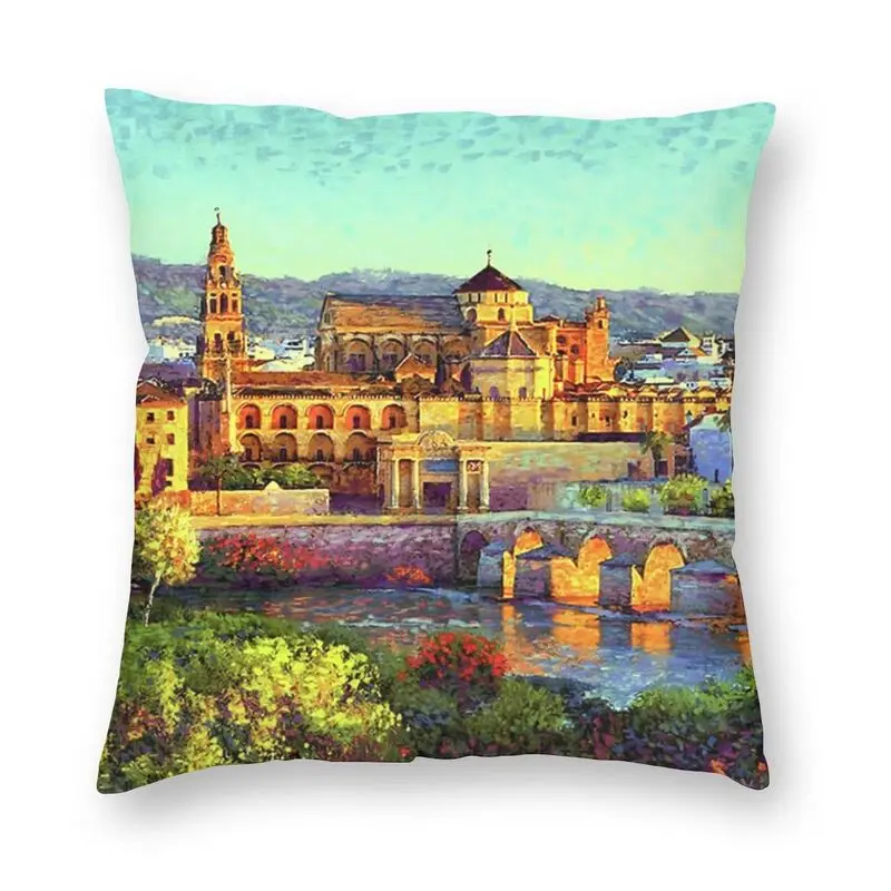 

Наволочка для подушки в скандинавском стиле с изображением испанской городской пейзажа