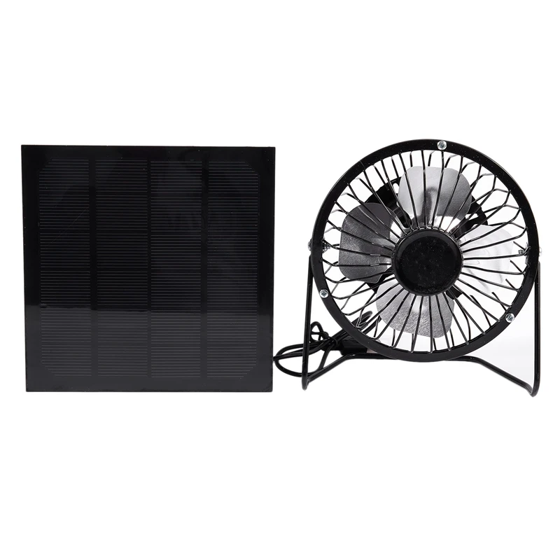 

hot sale High Quality 4 Inch Cooling Ventilation Fan USB Solar Powered Panel Iron Fan For Home Office Outdoor Traveling Fishing
