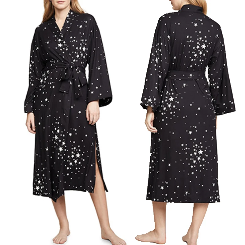 Женское длинное платье-саронг черное Повседневное платье средней длины с