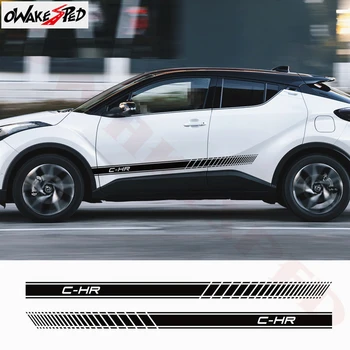 

2Pcs Car Long Stripes Side Skirt Stickers For-Toyota C-HR C HR DIY Vinyl Decals Auto Body Door Sport Styling Decor Decal