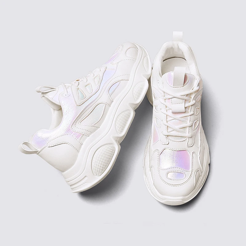 

Adisputent Basketball Sneakers Women White Fashion Thick Bottom Womens Platform Sneakers Pink Leather Casual Shoes 2019 new
