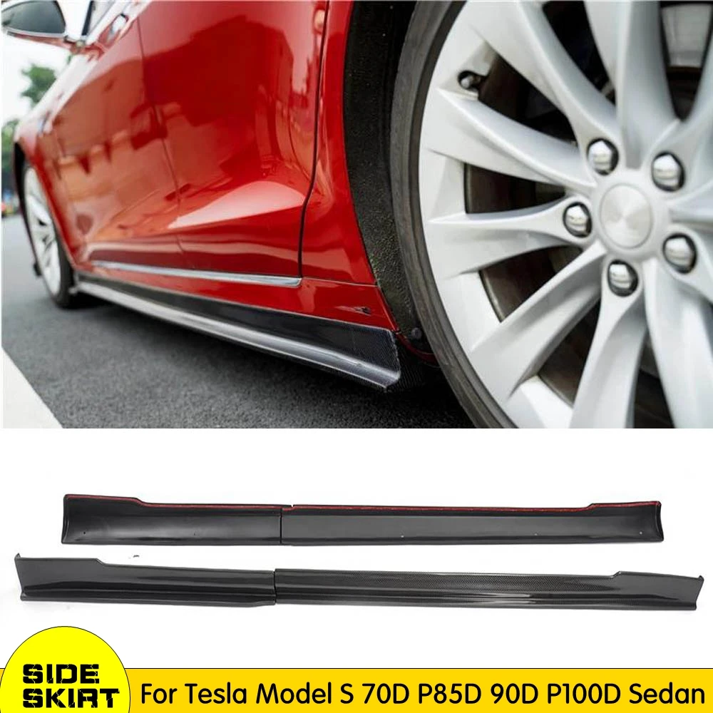 Боковые юбки для автомобиля Tesla Model S 70D P85D 90D 4 дверные 2014 2017|side skirts|car side skirtscarbon fiber