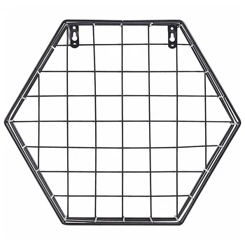 

Iron Hexagonal Mesh Wall Storage Rack Metal Hanging Wall Display Shelf Holder Home Bedroom Decoration