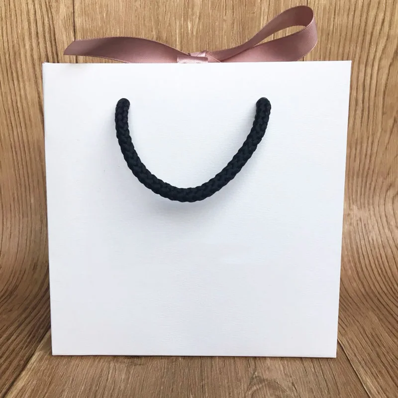 Модный бумажный пакет для браслета и ожерелья, набор коробок для женщин, оригинальная Европейская Ювелирная подвеска из бисера, розовая лента, Внешняя упаковка