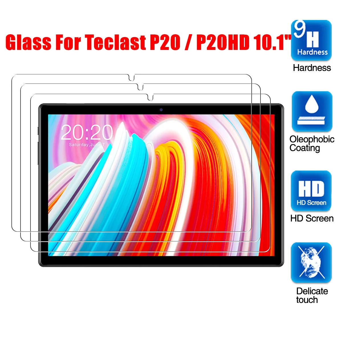 

Защитное закаленное стекло для планшета Teclast P20HD, защитная пленка для планшета, закаленное стекло с защитой от царапин для Teclast P20 10,1 дюйма